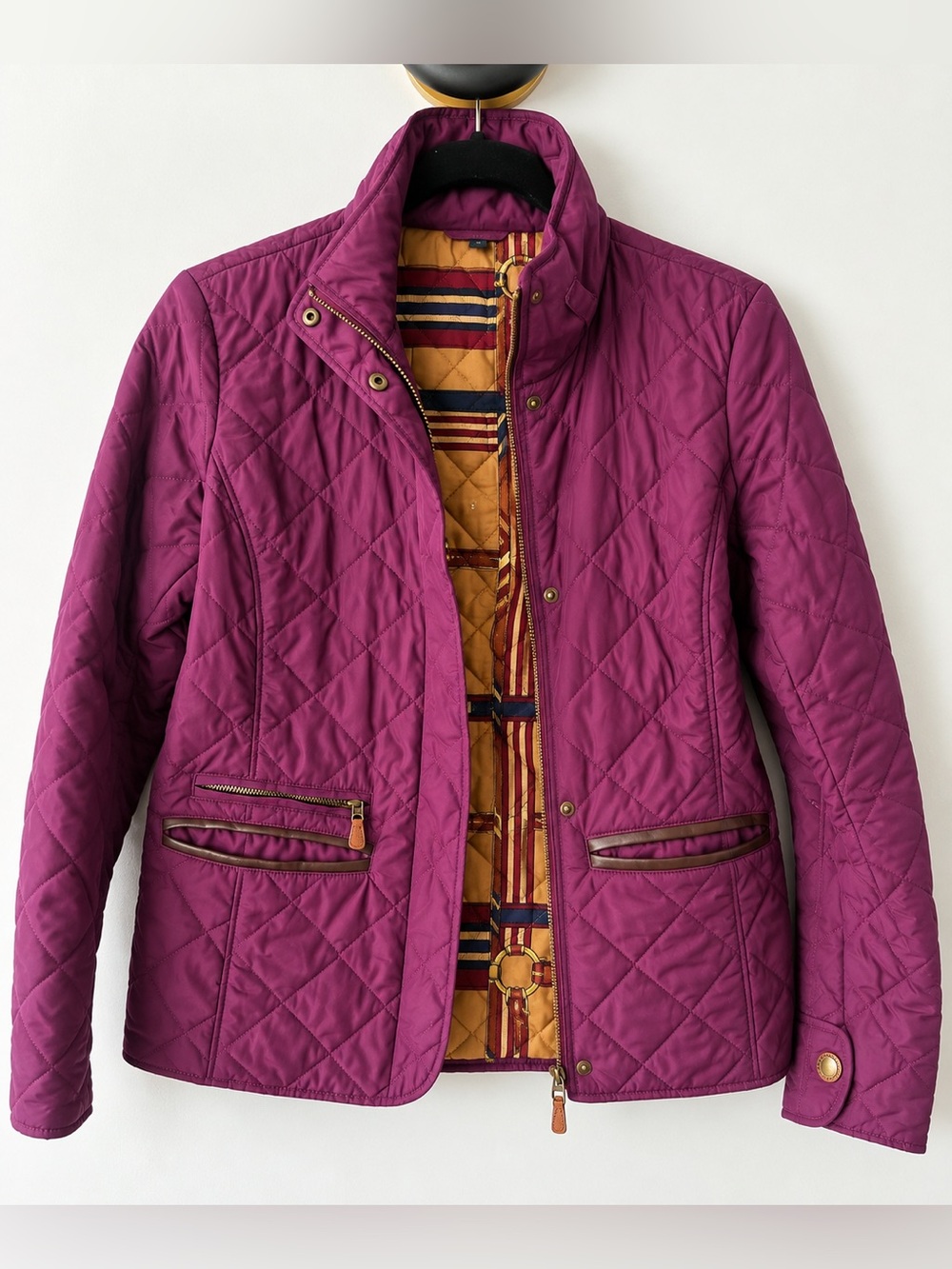 Lauren Ralph Lauren Plum Quilted Equestrian Barn Jacket – S/P